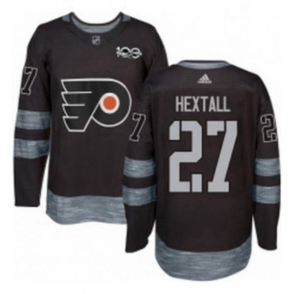 Mens Adidas Philadelphia Flyers 27 Ron Hextall Premier Black 1917 2017 100th Anniversary NHL Jersey