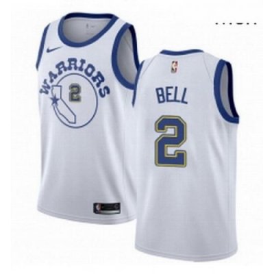 Mens Nike Golden State Warriors 2 Jordan Bell Authentic White Hardwood Classics NBA Jersey