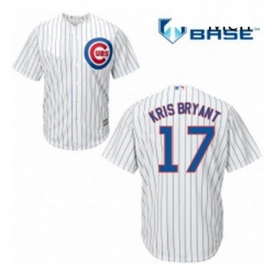 Mens Majestic Chicago Cubs 17 Kris Bryant Replica White Home Cool Base MLB Jersey