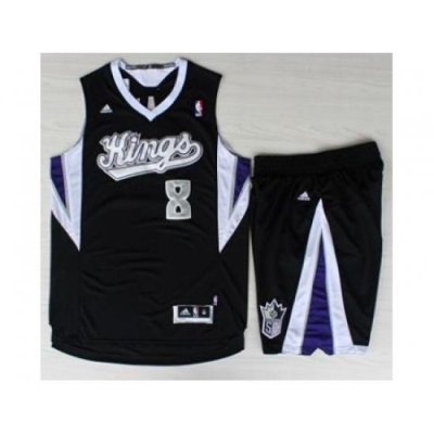 Sacramento Kings 8 Rudy Gay Black Revolution 30 Swingman Suits