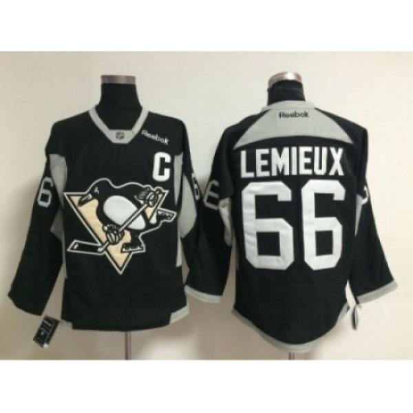 NHL Pittsburgh Penguins #66 Mario Lemieux black jerseys