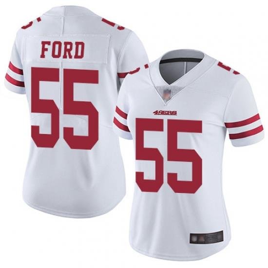 49ers 55 Dee Ford White Womens Stitched Football Vapor Untouchable Limited Jersey