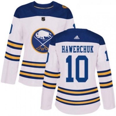 Womens Adidas Buffalo Sabres 10 Dale Hawerchuk Authentic White 2018 Winter Classic NHL Jersey