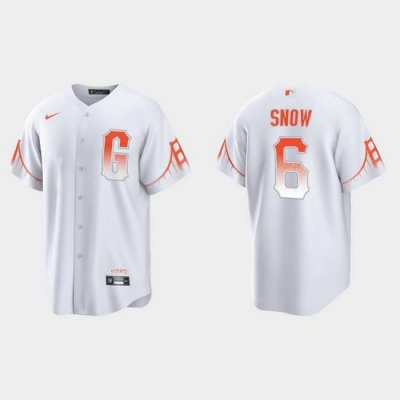 Men San Francisco Giants 6 Jt SnoW Men 2021 City Connect White Fan Version Jersey