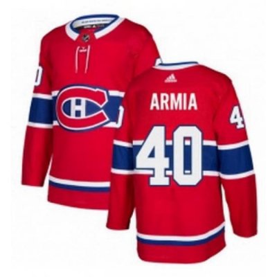 Mens Adidas Montreal Canadiens 40 Joel Armia Authentic Red Home NHL Jersey