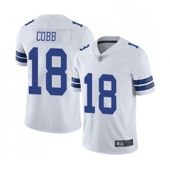 Mens Dallas CoWboys 18 Randall Cobb White Vapor Untouchable Limited Player Football Jersey