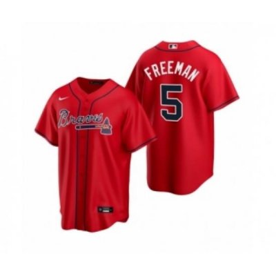 Youth Atlanta Braves #5 Freddie Freeman Nike Red 2020 Alternate Jersey