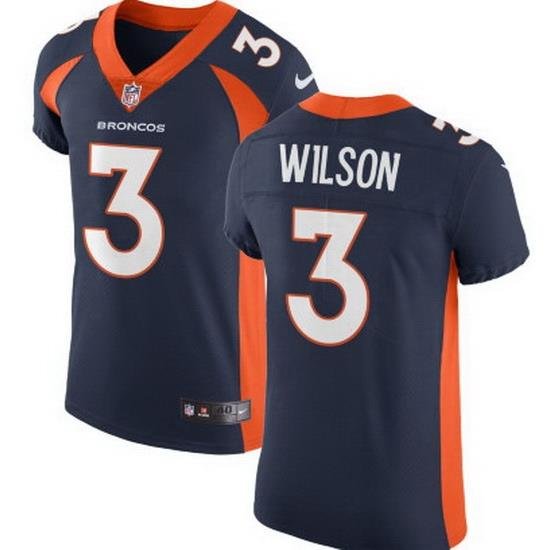 Men Denver Broncos 3 Russell Wilson Navy Vapor Untouchable Elite jersey