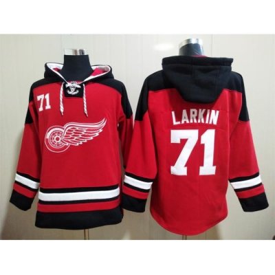 Men Detroit Red Wings Dylan Larkin 71 Red Stitched NHL Hoodie