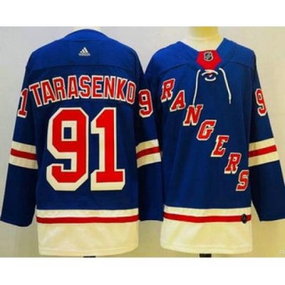 Men's New York Rangers #91 Vladimir Tarasenko Blue Authentic Jersey