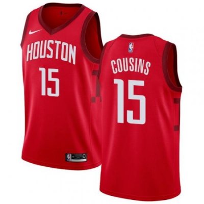 Men Nike Houston Rockets 15 DeMarcus Cousins Red NBA Swingman Earned Edition Jersey