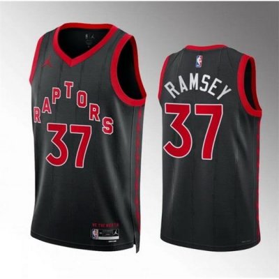 Men Toronto Raptors 37 Jahmi 27us Ramsey Black Statement Edition Stitched Basketball Jersey