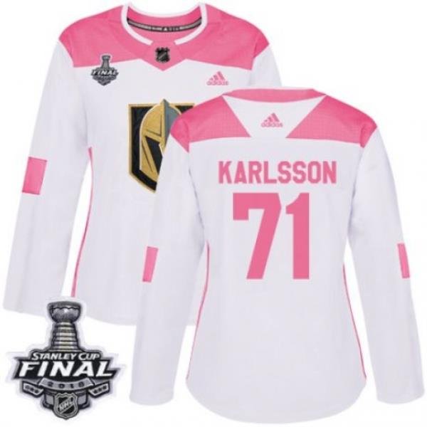 womens william karlsson vegas golden knights jersey white pink adidas 71 nhl 2018 stanley cup final authentic fashion