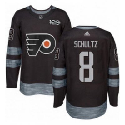 Mens Adidas Philadelphia Flyers 8 Dave Schultz Authentic Black 1917 2017 100th Anniversary NHL Jersey