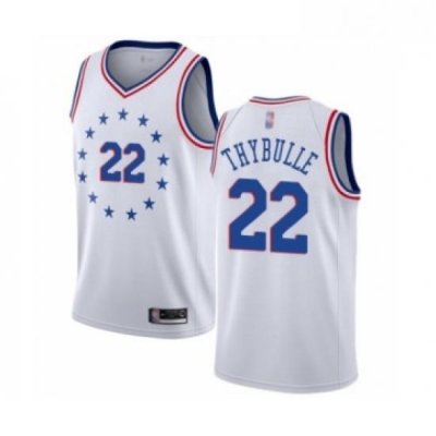 Youth Philadelphia 76ers 22 Mattise Thybulle White Swingman Jersey Earned Edition