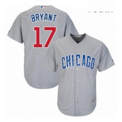 Youth Majestic Chicago Cubs 17 Kris Bryant Replica Grey Road Cool Base MLB Jersey