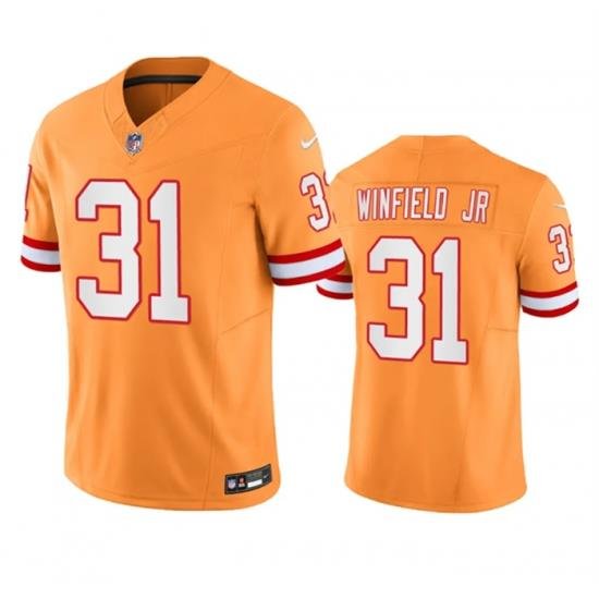 Men Tampa Bay Buccaneers 31 Antoine Winfield Jr  Orange Throwback Limited Stitched Jersey