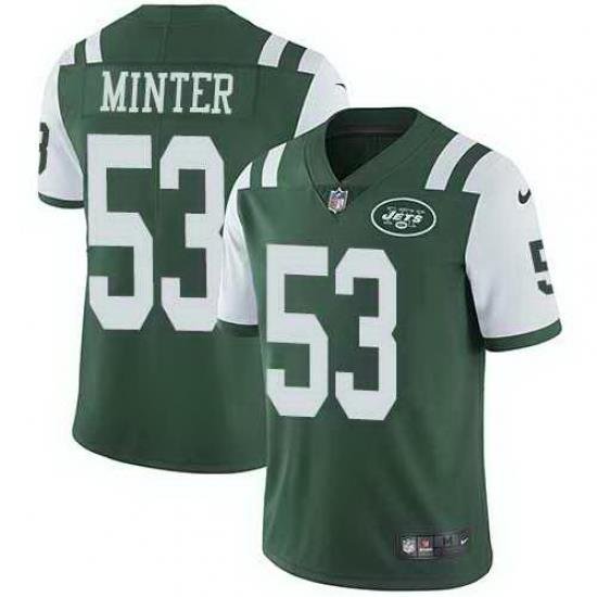 Nike Jets 53 Kevin Minter Green Vapor Untouchable Limited Jersey