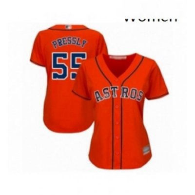 Womens Houston Astros 55 Ryan Pressly Authentic Orange Alternate Cool Base Baseball Jersey