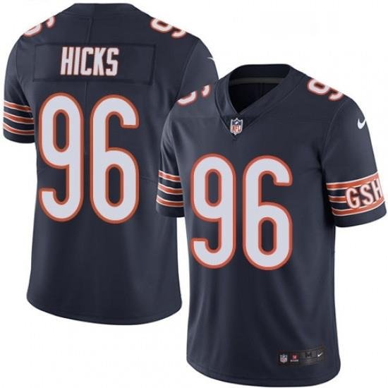 Mens Nike Chicago Bears 96 Akiem Hicks Navy Blue Team Color Vapor Untouchable Limited Player NFL Jersey