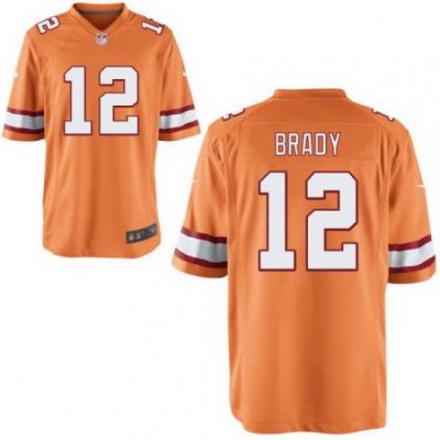 Men Nike Tampa Bay Buccaneers 12 Tom Brady Orange Vapor Limited Stitched NFL Jersey