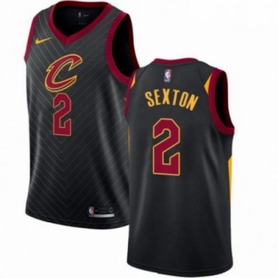 Mens Nike Cleveland Cavaliers 2 Collin Sexton Authentic Black NBA Jersey Statement Edition