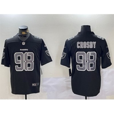 Men Las Vegas Raiders 98 Maxx Crosby Black Vapor Limited Stitched Jersey