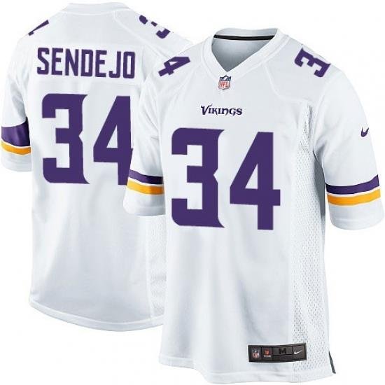 Men Nike Minnesota Vikings #34 AndreW Sendejo White Game NFL Jersey