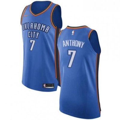 Womens Nike Oklahoma City Thunder 7 Carmelo Anthony Authentic Royal Blue Road NBA Jersey Icon Edition