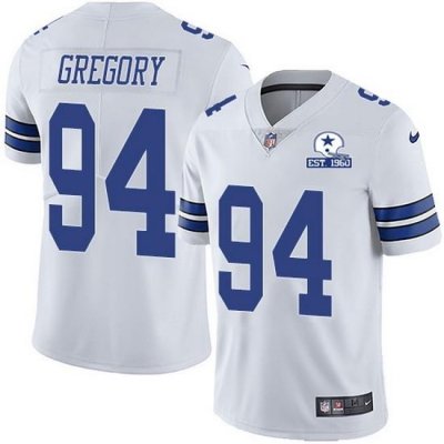 Nike Cowboys 94 Randy Gregory White Men Stitched With Established In 1960 Patch NFL Vapor Untouchable Limited Jersey