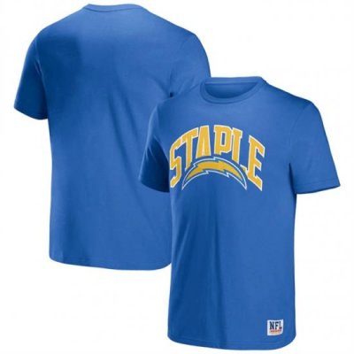 Men Los Angeles Chargers X Staple Light Blue Logo Lockup T Shirt