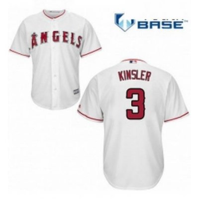 Youth Majestic Los Angeles Angels of Anaheim 3 Ian Kinsler Authentic White Home Cool Base MLB Jersey