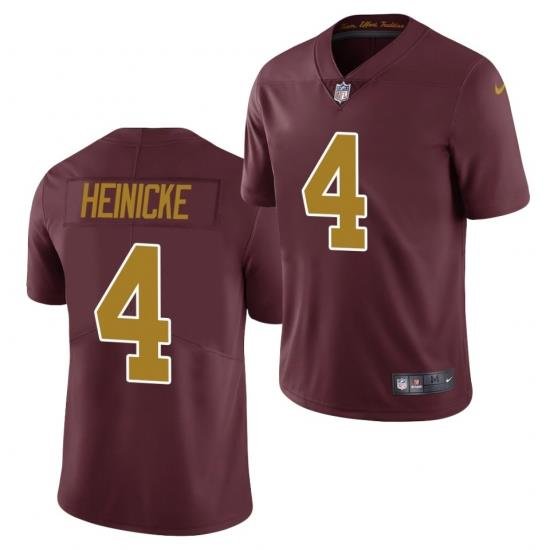 Men  Washington Football Team 4 Taylor Heinicke Burgundy 2021 Vapor Limited Alternate Jersey