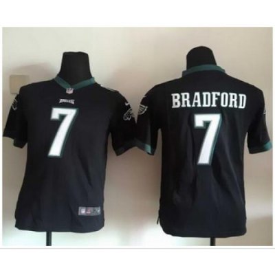 Youth Nike Eagles #7 Sam Bradford Black Alternate Stitched NFL New Elite Jersey