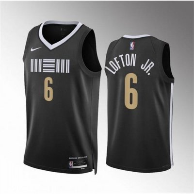 Men Memphis Grizzlies 6 Kenneth Lofton Jr  Black 2023 24 City Edition Stitched Jersey