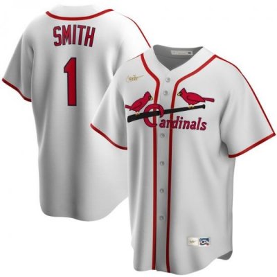 Men St  Louis St.Louis Cardinals 1 Ozzie Smith Nike Home CooperstoWn Collection Player MLB Jersey White