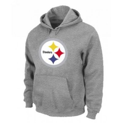 NFL Mens Nike Pittsburgh Steelers Logo Pullover Hoodie Grey