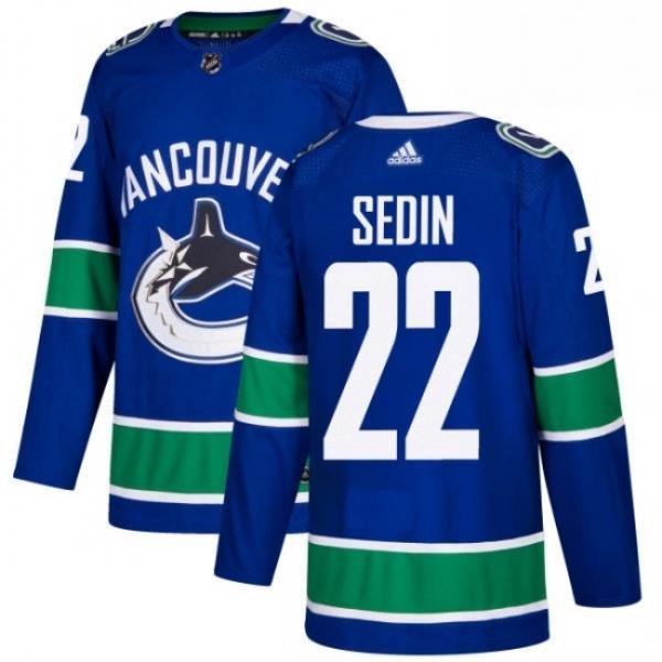 Youth Adidas Vancouver Canucks 22 Daniel Sedin Premier Blue Home NHL Jersey