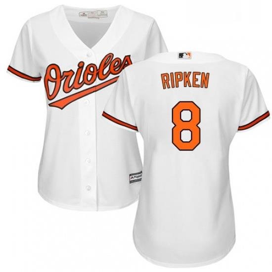 Womens Majestic Baltimore Orioles 8 Cal Ripken Replica White Home Cool Base MLB Jersey