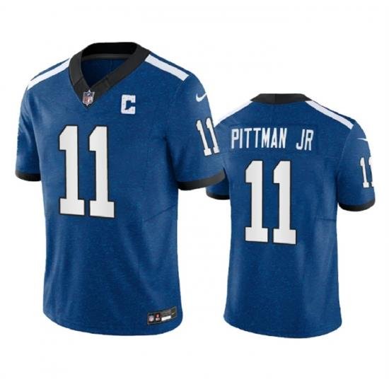 Men Indianapolis Colts 11 Michael Pittman Jr Royal 2023 F U S E Indiana Nights Limited Stitched Football Jersey