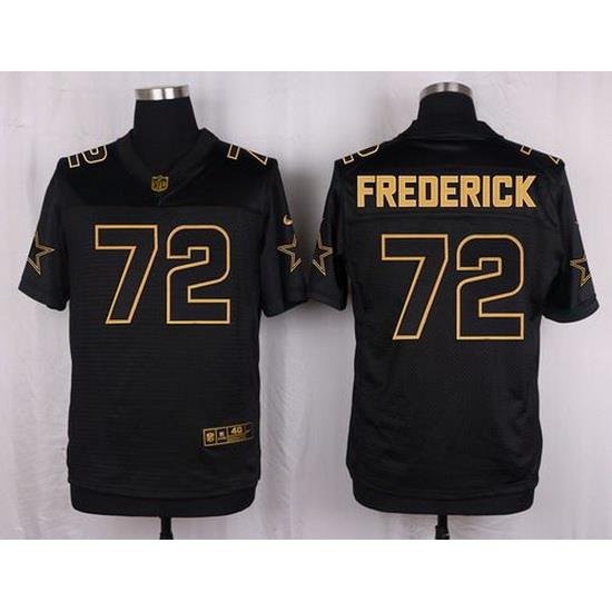 Nike Cowboys #72 Travis Frederick Black Mens Stitched NFL Elite Pro Line Gold Collection Jersey