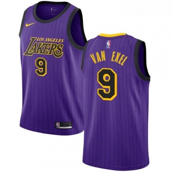 Womens Nike Los Angeles Lakers 9 Nick Van Exel Swingman Purple NBA Jersey City Edition