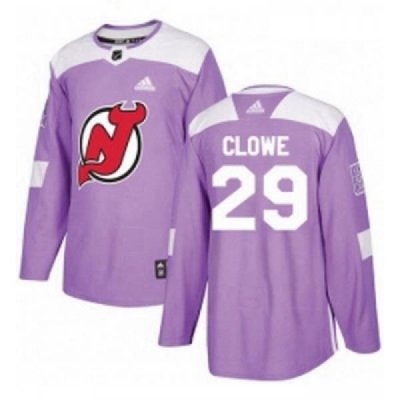 Youth Adidas New Jersey Devils 29 Ryane Clowe Authentic Purple Fights Cancer Practice NHL Jersey