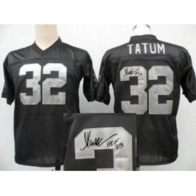 Oakland Raiders 32 Jack Tatum Black Throwback M&N Signed NFL Jerseys