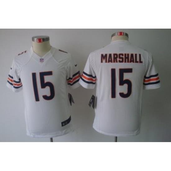 Youth Nike Chicago Bears #15 Marshall White Color Limited Jerseys