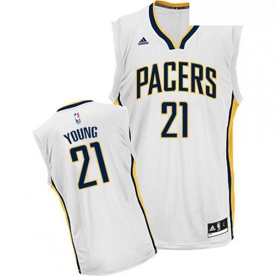 Youth Adidas Indiana Pacers 21 Thaddeus Young Swingman White Home NBA Jersey