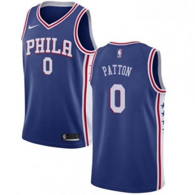 Mens Nike Philadelphia 76ers 0 Justin Patton Swingman Blue NBA Jersey Icon Edition