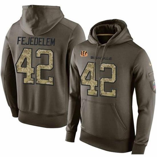 NFL Nike Cincinnati Bengals 42 Clayton Fejedelem Green Salute To Service Mens Pullover Hoodie