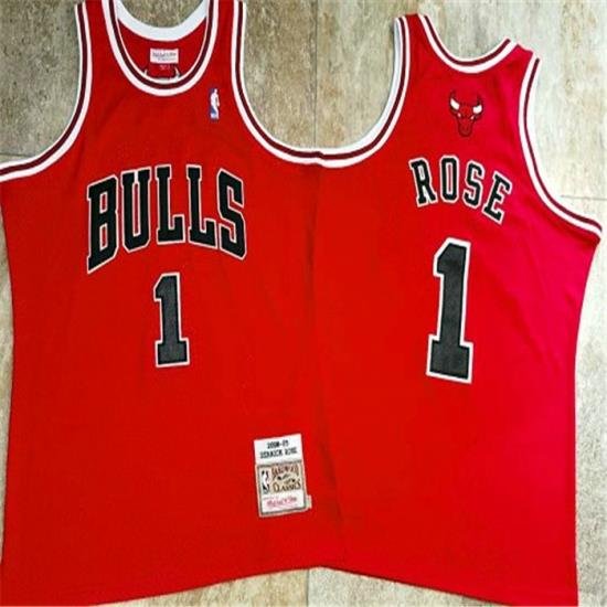 Bulls 1 Derrick Rose Red 2008 09 Hardwood Classics Jersey