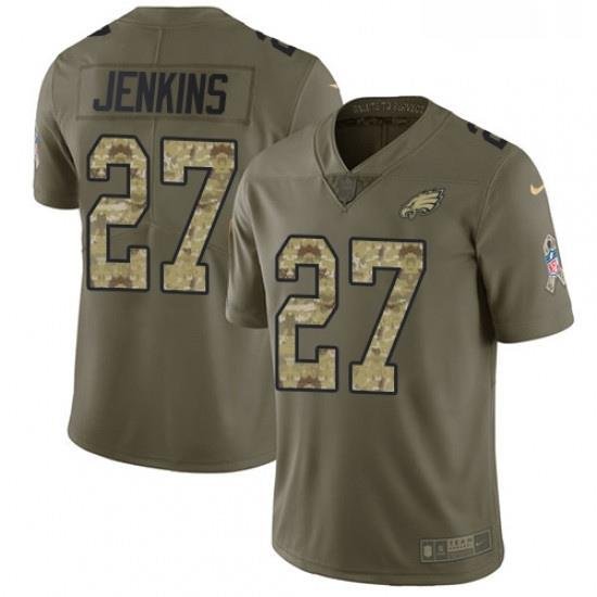 Mens Nike Philadelphia Eagles 27 Malcolm Jenkins Limited OliveCamo 2017 Salute to Service NFL Jersey